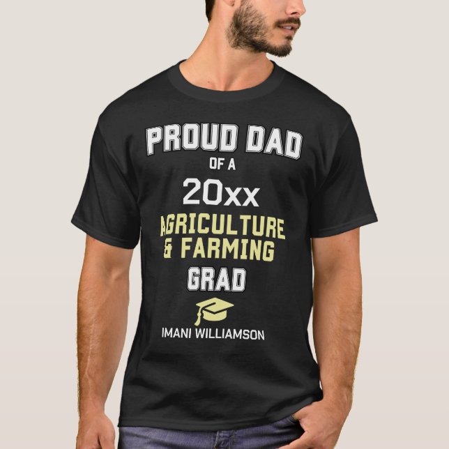 T-shirt FIER DAD FARMING GRAD 2024 Graduation (Devant)