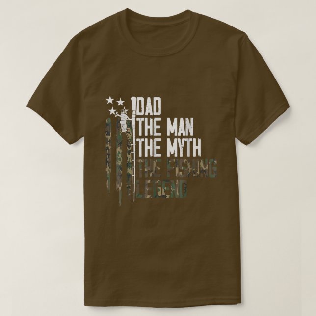 T-shirt Fier Dada Papa La Légende De La Pêche Camouflage A (Design devant)