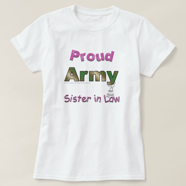 T-shirt fier de belle-soeur d'armée (Design devant)