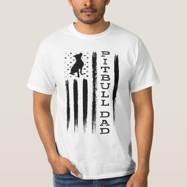 T-shirt fier de chien du pitbull des hommes de (Devant)