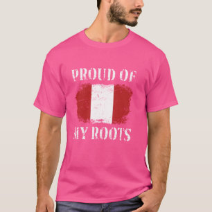 T-shirt Fier de mes racines péruviennes Drapeau péruvien P