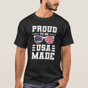 T-shirt Fier D'Être États-Unis Fabriqué USA America Premiu