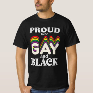 T-shirt Fier d'être gay et noir Fierté LGBT