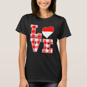 T-shirt Fier D'Être Indonésien J'Aime Indonésie Drapeau Co