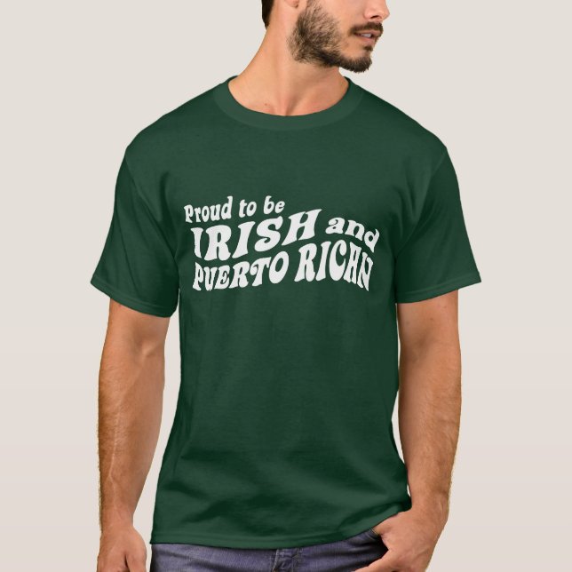 T-shirt Fier d'être irlandais et portoricain (Devant)