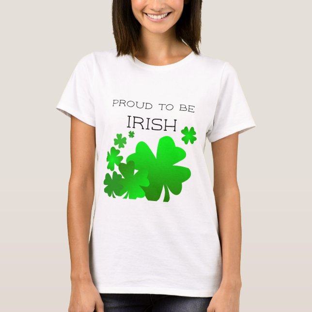 T-shirt Fier d'être irlandais, Saint Patrick's Day avec sh (Devant)