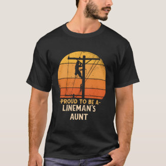T-shirt Fier d'être Line Tante Electric Cable Electrician