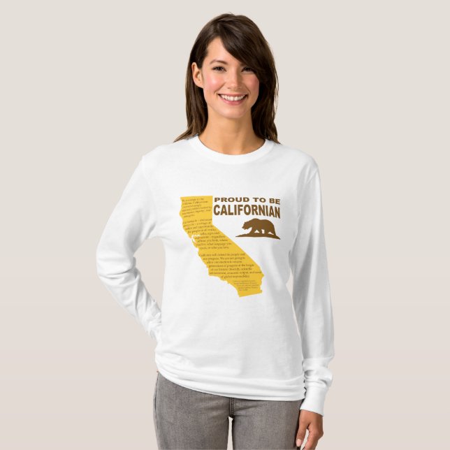 T-shirt Fier d'être LT de LongSleeve de Californien (Devant entier)