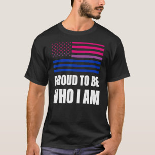 T-shirt Fier D'Être Qui Je Suis Bisexuel Drapeau Gay pride