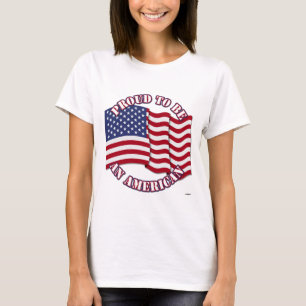 T-shirt Fier d'être un Américain avec le drapeau des