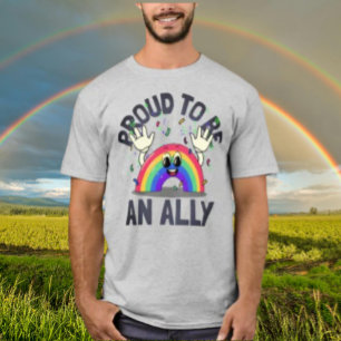T-shirt Fier D'Être Un Arc En Ciel Allié