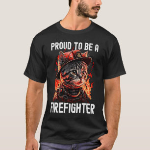 T-shirt Fier d'être un chat pompier chaton pompier