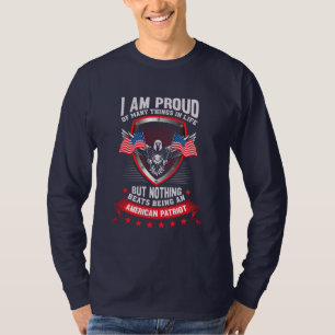 T-shirt Fier d'être un patriote américain, hommes long man
