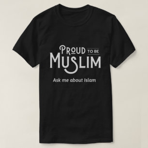 T-shirt Fier d'être un tee-shirt sombre musulman