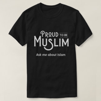 T-shirt Fier d'être un tee-shirt sombre musulman