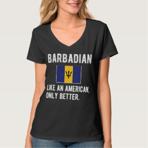 T-shirt Fier Drapeau Barbadien Barbade Né Racines Barbadie