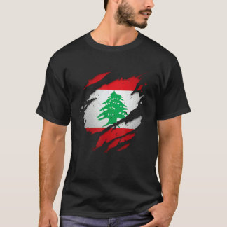 T-shirt Fier Drapeau Libanais déchiré