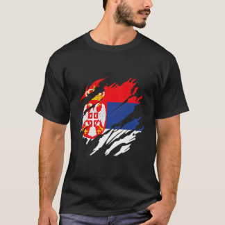 T-shirt Fier drapeau serbe en Serbie