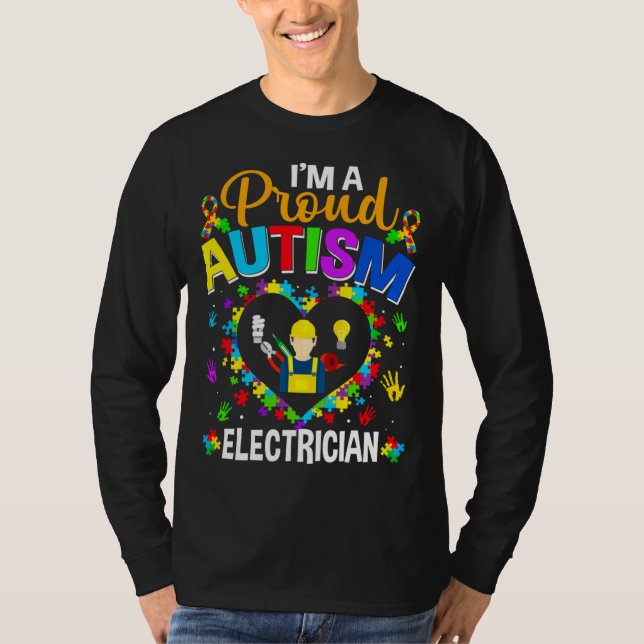 T-shirt Fier Electricien Sensibilisation sur l'autisme Aim (Devant)