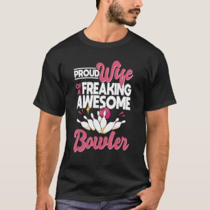 T-shirt Fier Épouse D'Un Bowler Merveilleux Frappe Wi-Fi