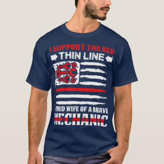 T-shirt Fier Épouse D'Une Brave Chemise Mécanique