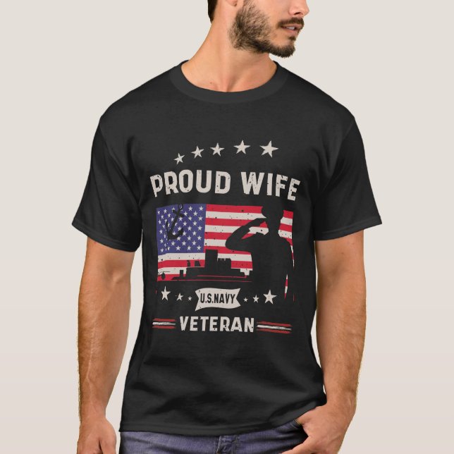 T-shirt Fier épouse Vétéran de la marine américaine - cade (Devant)