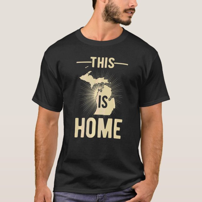 T-shirt Fier États-Unis Fan Ceci Est Accueil Carte Michiga (Devant)