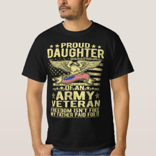 T-shirt Fier Fille De Vétéran De L'Armée Militaire - Liber