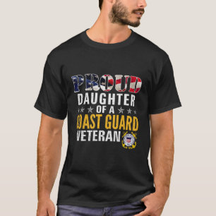 T-shirt Fier Fille D'Un Vétéran De La Garde Côtière Améric