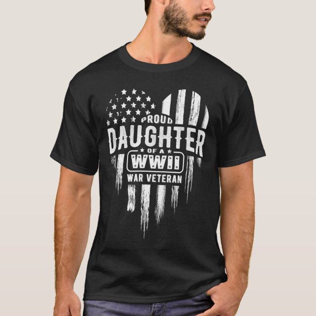 T-shirt Fier Fille Fille 2ÈME GUERRE MONDIALE Vet Veterans (Devant)