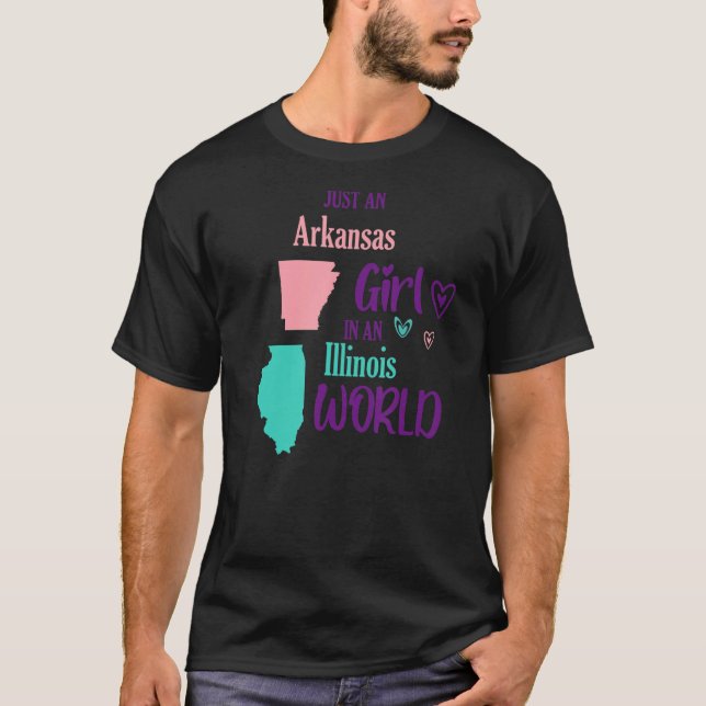 T-shirt Fier fille juste une fille de l'Arkansas dans un I (Devant)