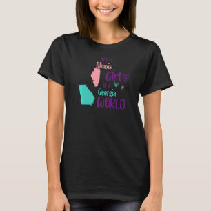 T-shirt Fier fille juste une fille de l'Illinois dans un m