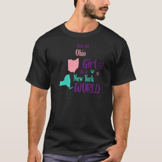 T-shirt Fier fille juste une fille de l'Ohio dans un monde