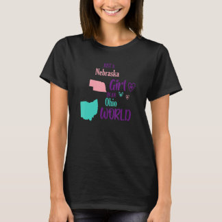 T-shirt Fier fille juste une fille du Nebraska dans un mon