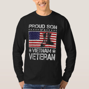 T-shirt Fier Fils Du Viêt-Nam Ancien Drapeau Américain