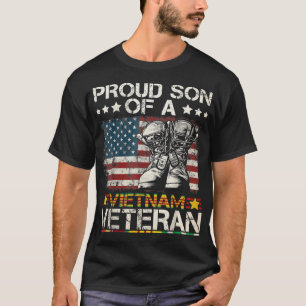 T-shirt Fier Fils Du Viêt-Nam Vétéran Drapeau Américain T-