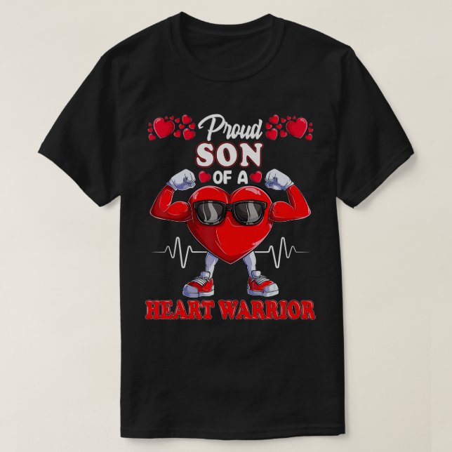 T-shirt Fier Fils d'un guerrier du coeur Sensibilisation à (Design devant)