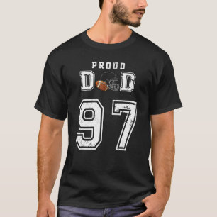 T-shirt Fier Football Personnalisé Papa Numéro 97 Personna
