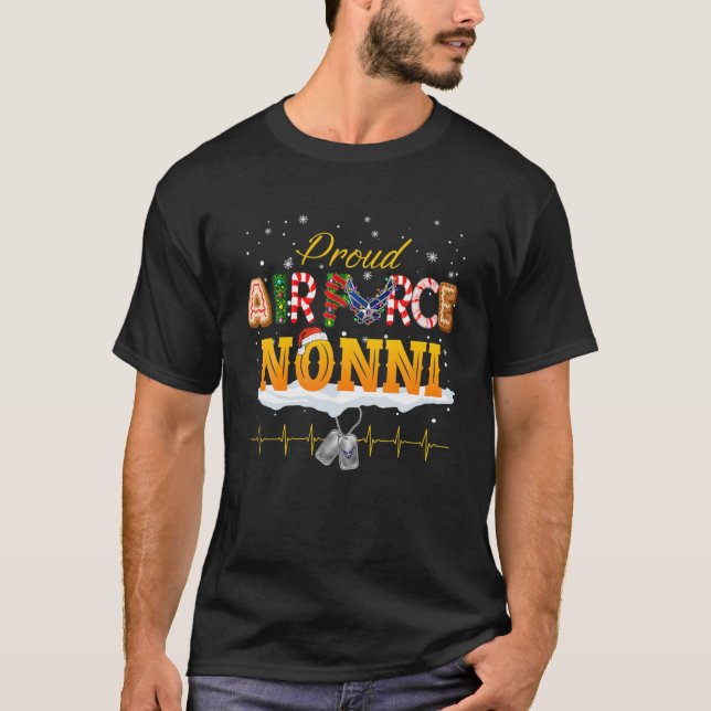 T-shirt Fier Force Aérienne Momma Santa Hat Famille de Noë (Devant)
