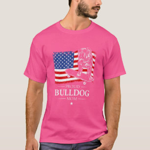 T-shirt Fier Français Bulldog Maman Américain Drapeau Patr