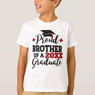 T-shirt Fier frère d'un casquette noir rouge 2023 diplômé
