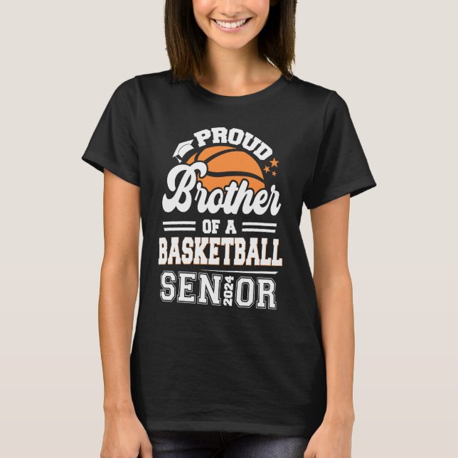 T-shirt Fier Frère D'Un Diplômé Supérieur De Basket-Ball 2 (Devant)