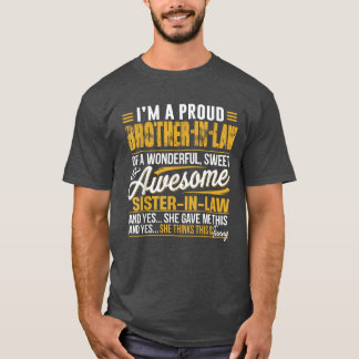 T-shirt Fier frère en droit cadeaux de soeur en droit