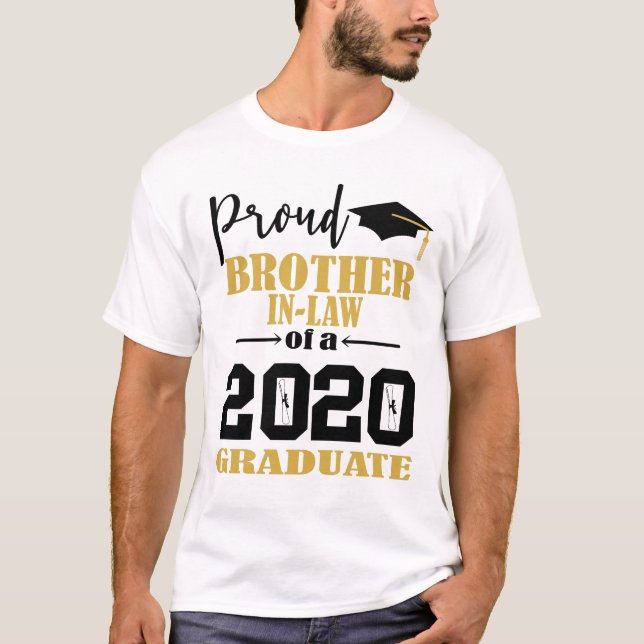 T-shirt Fier frère en droit d'un diplômé de 2020 (Devant)