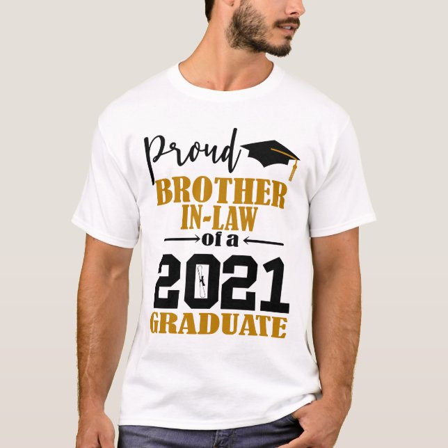 T-shirt Fier frère en droit d'un diplômé de 2021 (Devant)