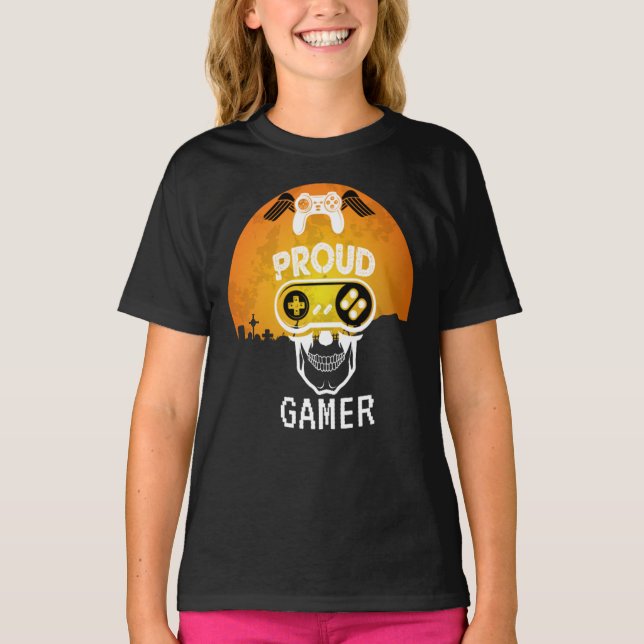 T-SHIRT FIER GAMER - HALLOWEEN JEU NERD (Devant)