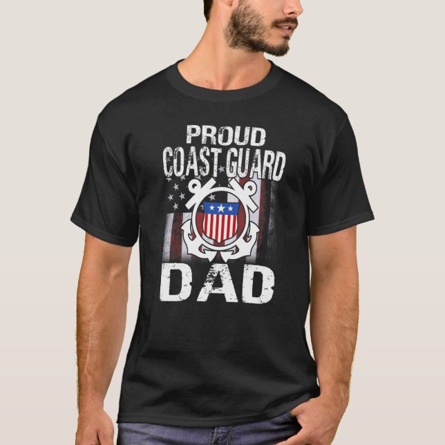 T-shirt Fier Garde côtière papa Tee U.S. Coast Guard Vétér (Devant)
