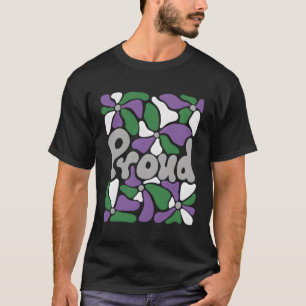 T-shirt Fier Genre Fière Fierté Hommes Fleurs Boho