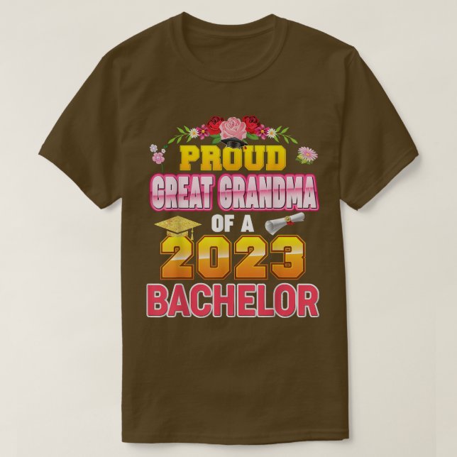 T-shirt Fier Grand Grand Grand-Mère D'Un Bachelor Classe 2 (Design devant)