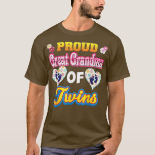 T-shirt Fier Grand Grand-Mère Des Jumeaux Fête Des Mères F